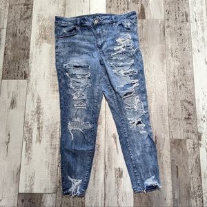 American eagle high rise jeggings with destressing size 20